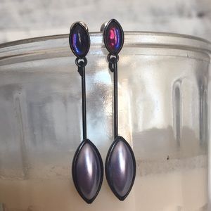 NWOT Opalescent Purple Lilac Dangle Earrings